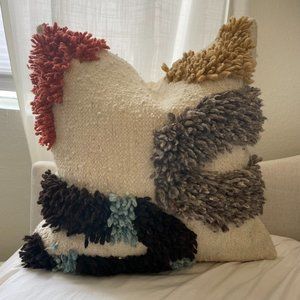 West Elm Minimal Shag Rug Pillow Cover, 20"x20", Multi